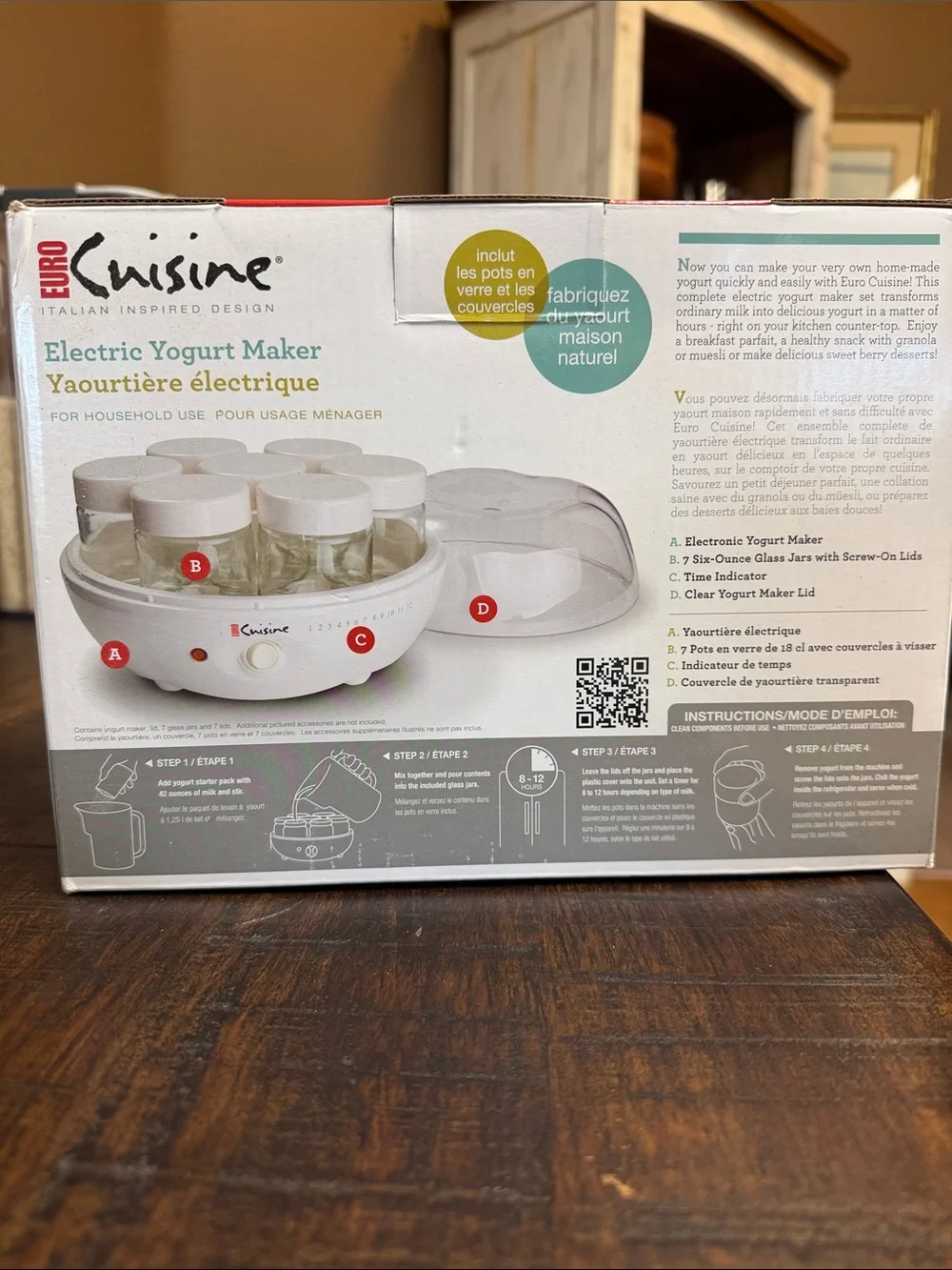 White Electric Yogurt Maker with Glass Jars